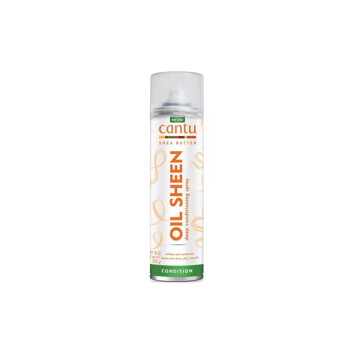 Cantu Shea Butter Oil Sheen Deep Conditioning Spray til dybdegående pleje og glans.